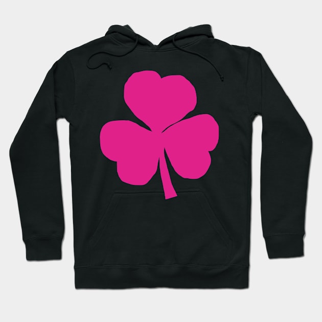 Pink Shamrock for St Patricks Day Hoodie by ellenhenryart